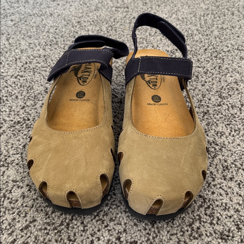 NWT Plakton Closed Toe Sandal - Amy Olive/Blue (Size Women’s US 9/EU 40) - Picture 3 of 9